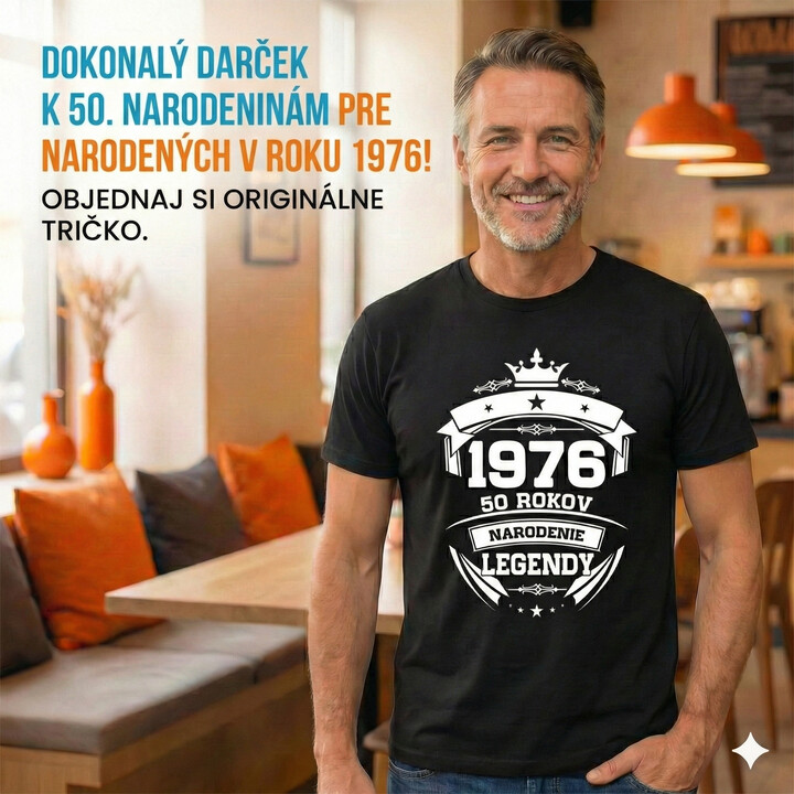 1976 Narodenie legendy 50 rokov - pánske tričko s potlačou