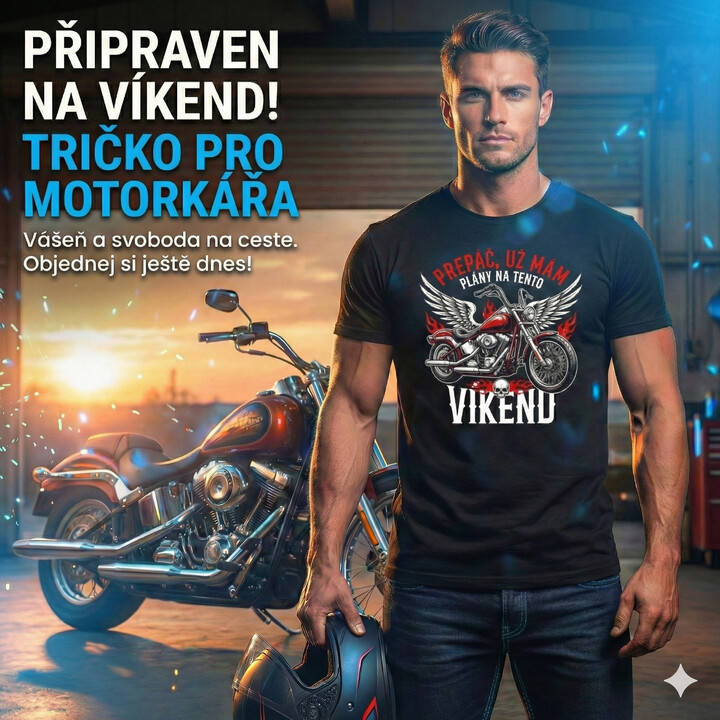 Už mám plány na tento víkend - motorka - pánske tričko s potlačou