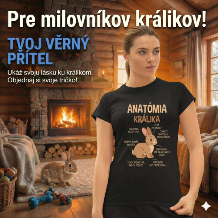 Anatómia králika - dámske tričko s potlačou