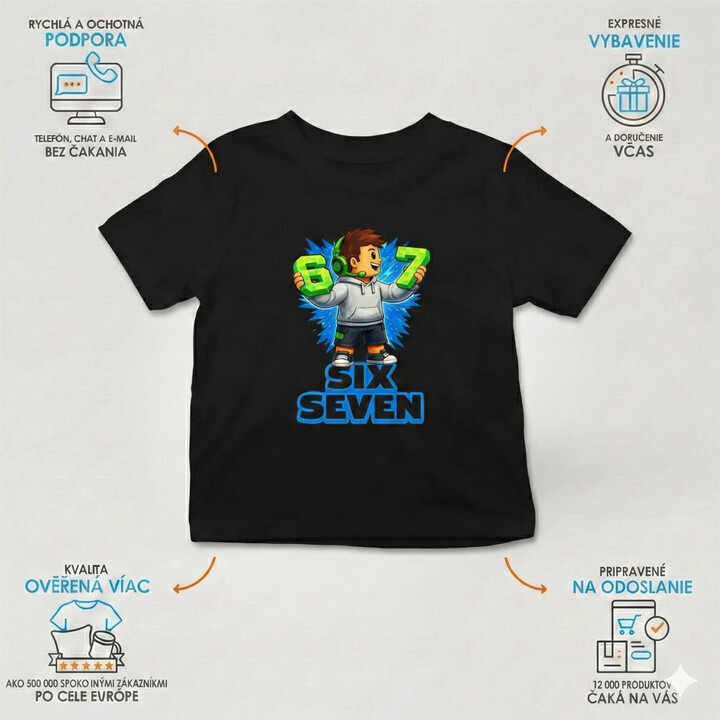 67 - Six Seven - detské tričko s potlačou - inšpirované Roblox