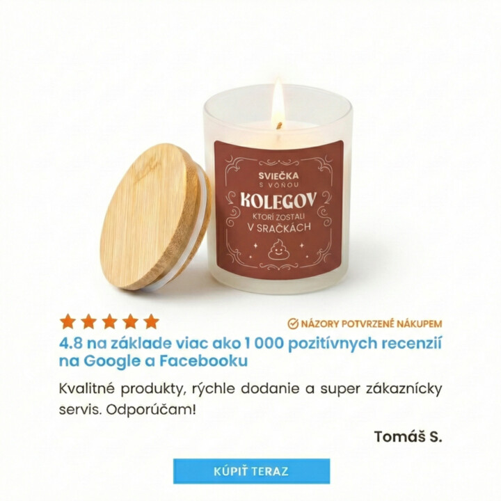 Sviečka s vôňou kolegov - vonná svieca s potlačou
