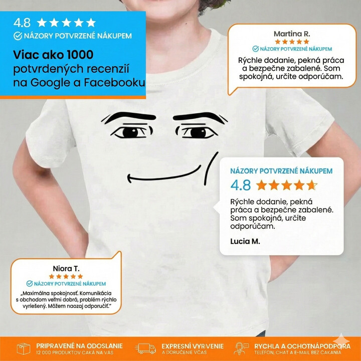 Man face - pre fanúšikov hry Roblox - detské tričko s potlačou