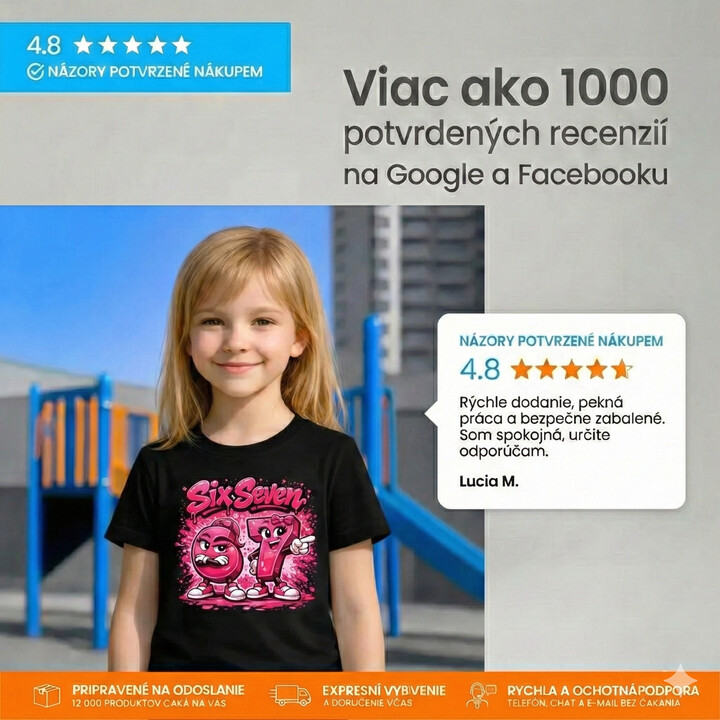 Six seven - 67 - ružová verzia - detské tričko s potlačou