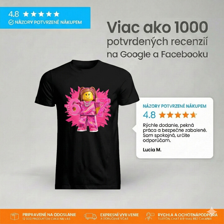 67 - Six Seven - wersja dla dziewczynki - detské tričko s potlačou