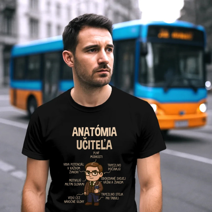 Anatómia učiteľa - pánske tričko s potlačou