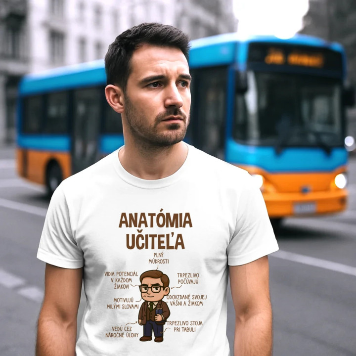 Anatómia učiteľa - pánske tričko s potlačou