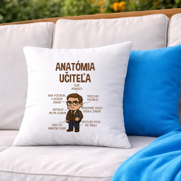 Anatómia učiteľa - vankúš s potlačou