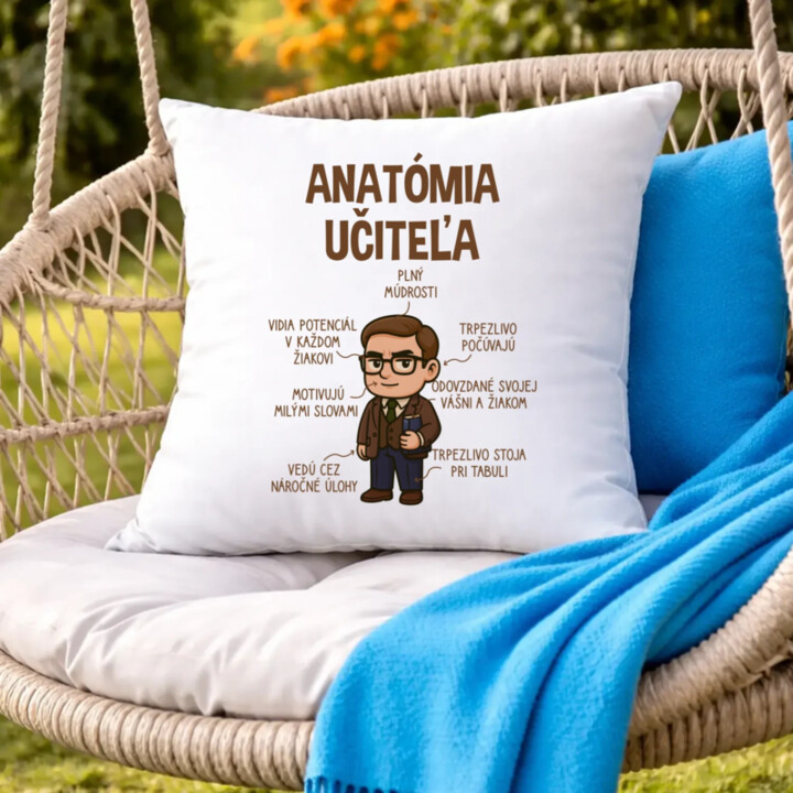 Anatómia učiteľa - vankúš s potlačou