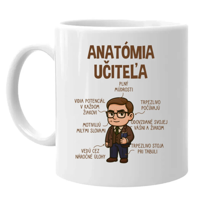Anatómia učiteľa - keramický hrnček s potlačou