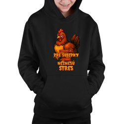 Víkend je pre sliepky, ktoré neznesú stres. - detská mikina s kapucňou