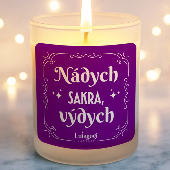 Nádych sakra, výdych - vonná sviečka ako darček