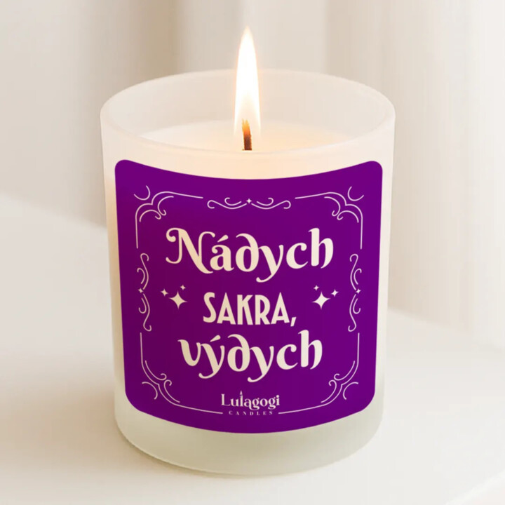 Nádych sakra, výdych - vonná sviečka ako darček