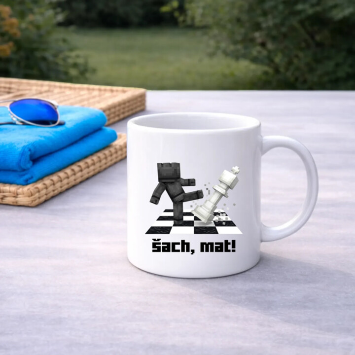 Šach, mat! - keramický hrnček s potlačou