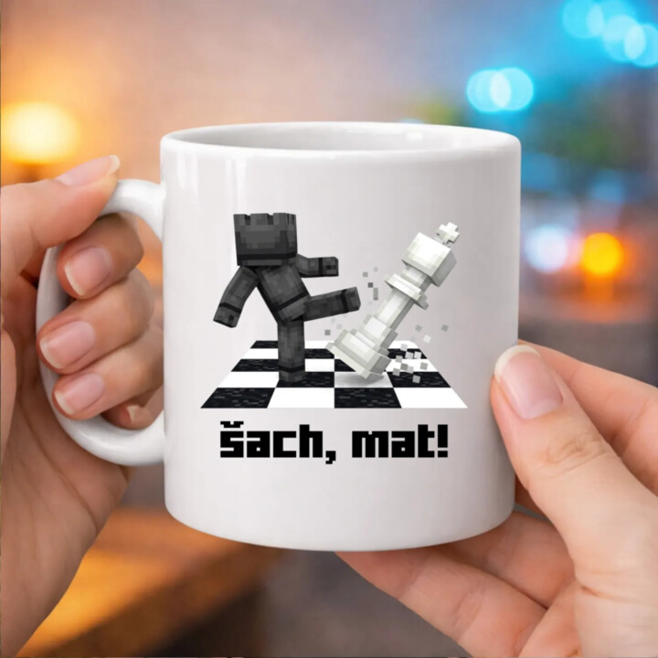 Šach, mat! - keramický hrnček s potlačou