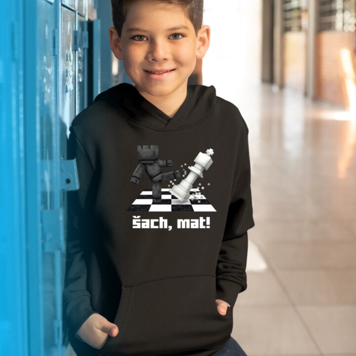 Šach, mat! - detská mikina s kapucňou