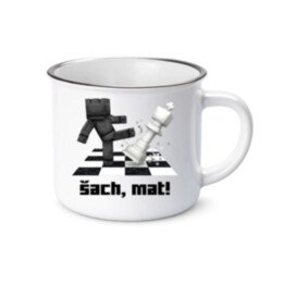 Šach, mat!  - smaltovaný hrnček s potlačou