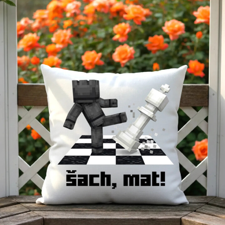 Šach, mat! - vankúš s potlačou