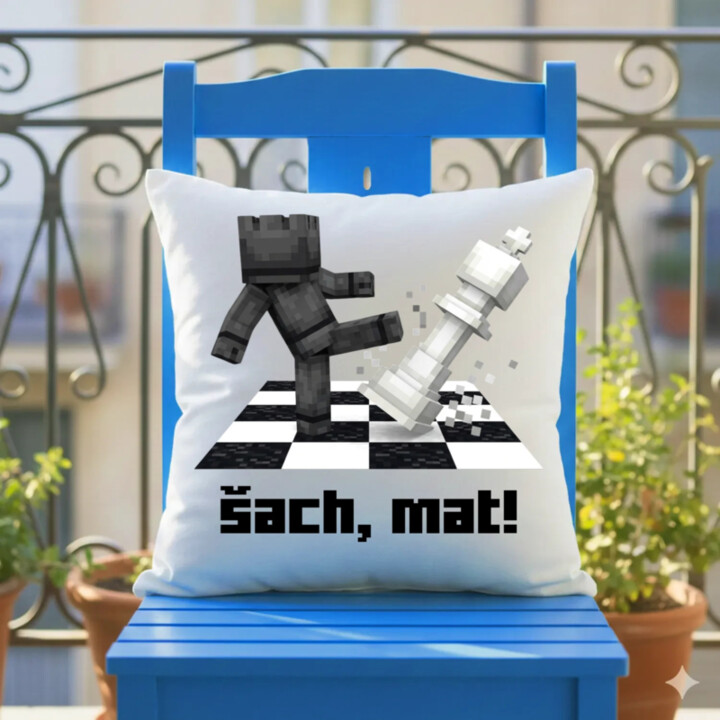 Šach, mat! - vankúš s potlačou