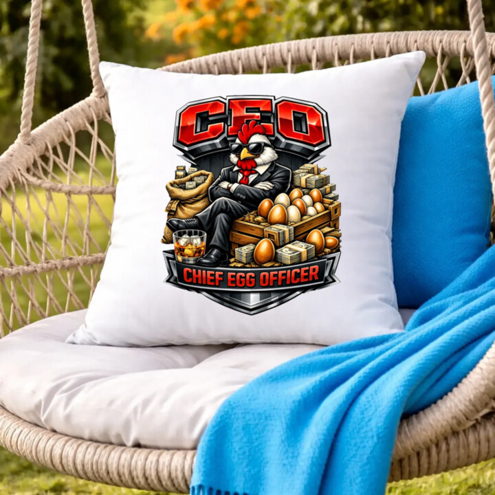 CEO: Chief Egg Officer - vankúš s potlačou