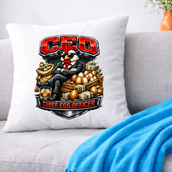 CEO: Chief Egg Officer - vankúš s potlačou