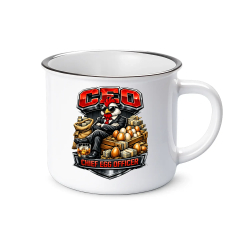 CEO: Chief Egg Officer  - smaltovaný hrnček s potlačou