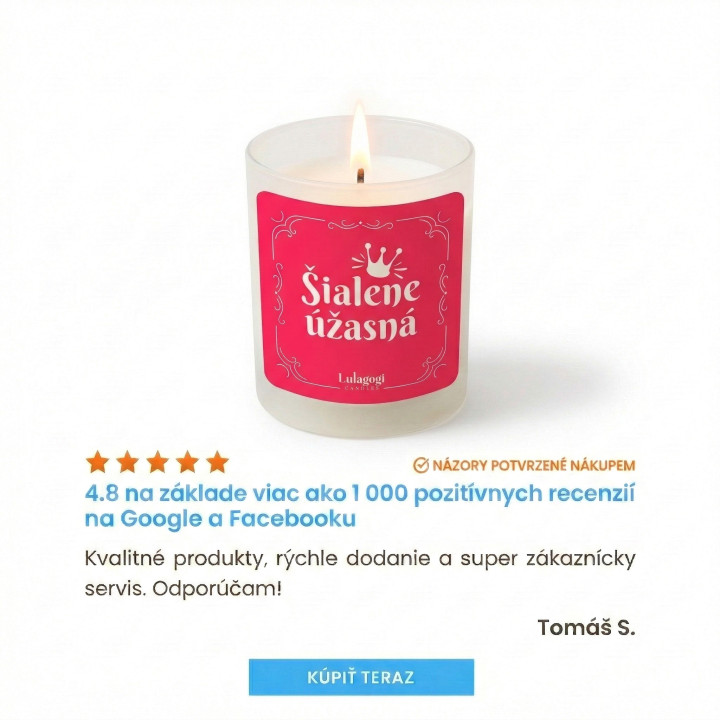Šialene úžasná - vonná sviečka ako darček