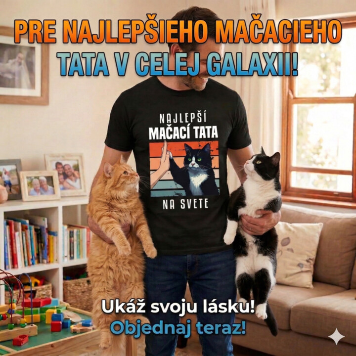 Najlepší mačací tata na svete - pánske tričko s potlačou