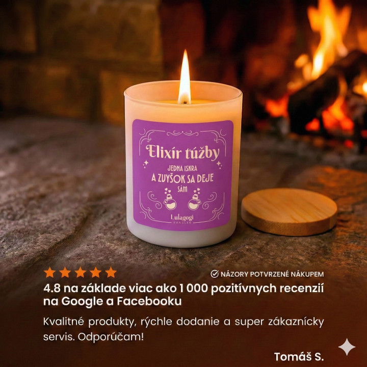 Elixír túžby - jedna iskra a zvyšok sa deje sám - vonná sviečka ako darček