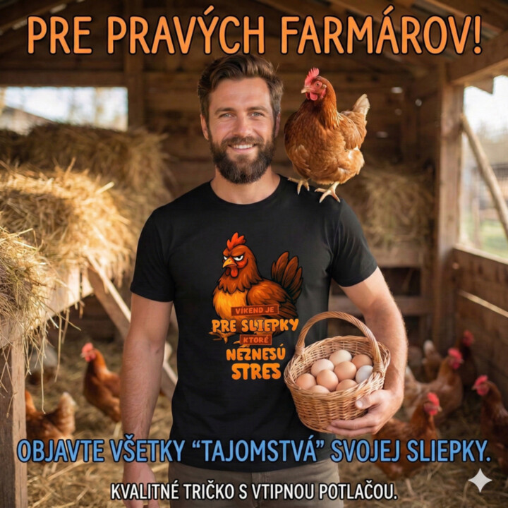 Víkend je pre sliepky, ktoré neznesú stres. - pánske tričko s potlačou