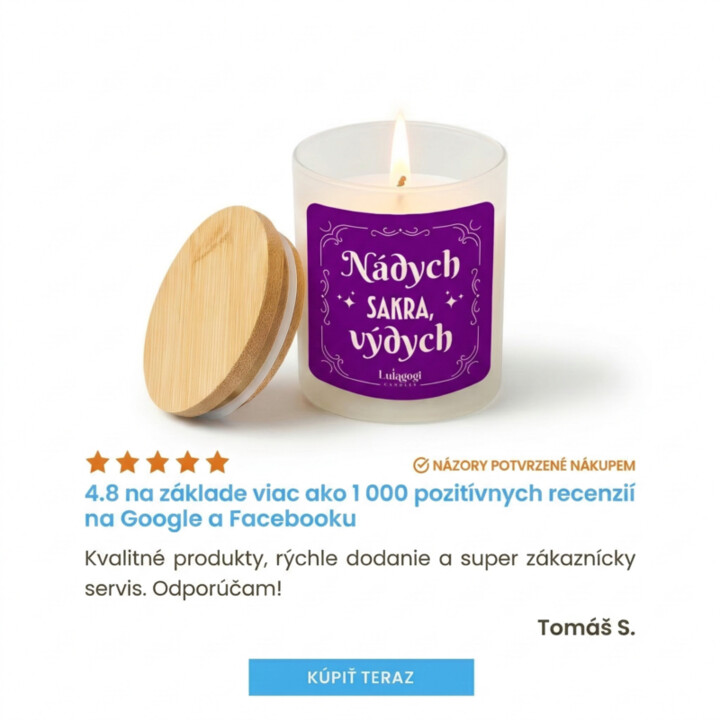 Nádych sakra, výdych - vonná sviečka ako darček