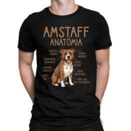 Amstaff anatómia - pánske tričko s potlačou