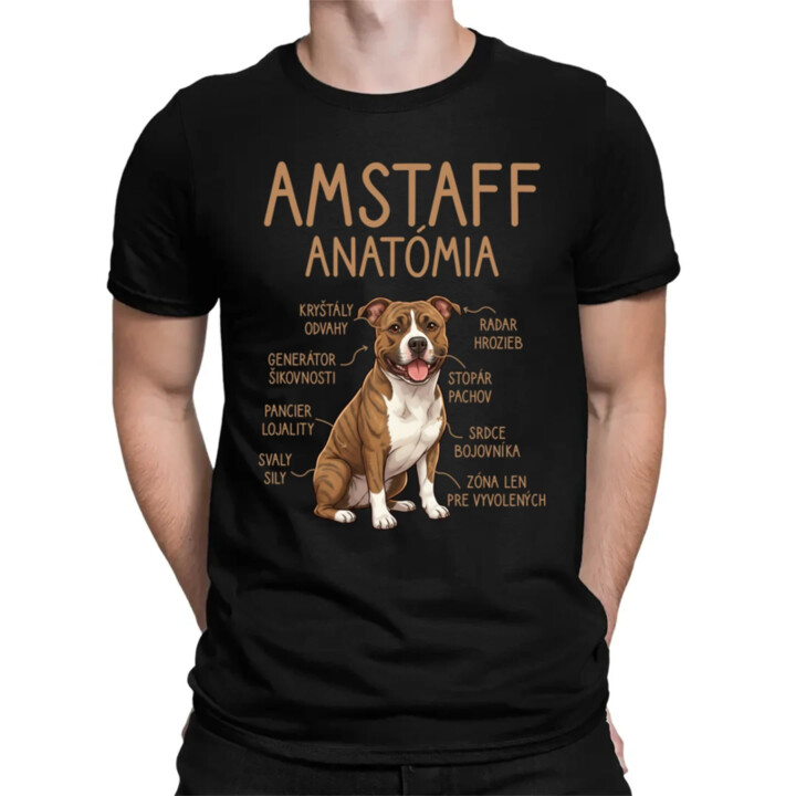 Amstaff anatómia - pánske tričko s potlačou