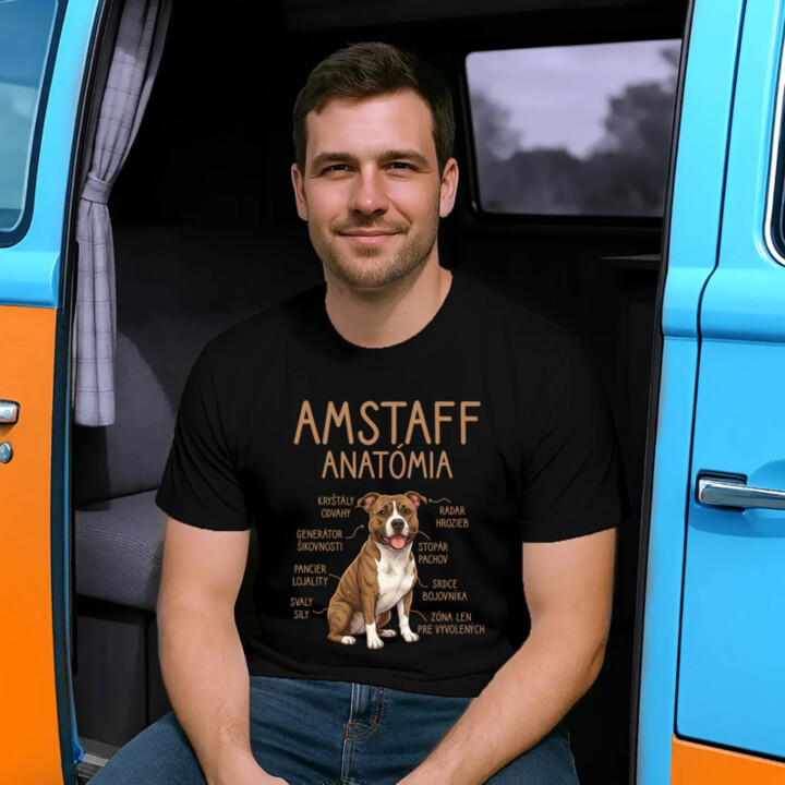 Amstaff anatómia - pánske tričko s potlačou