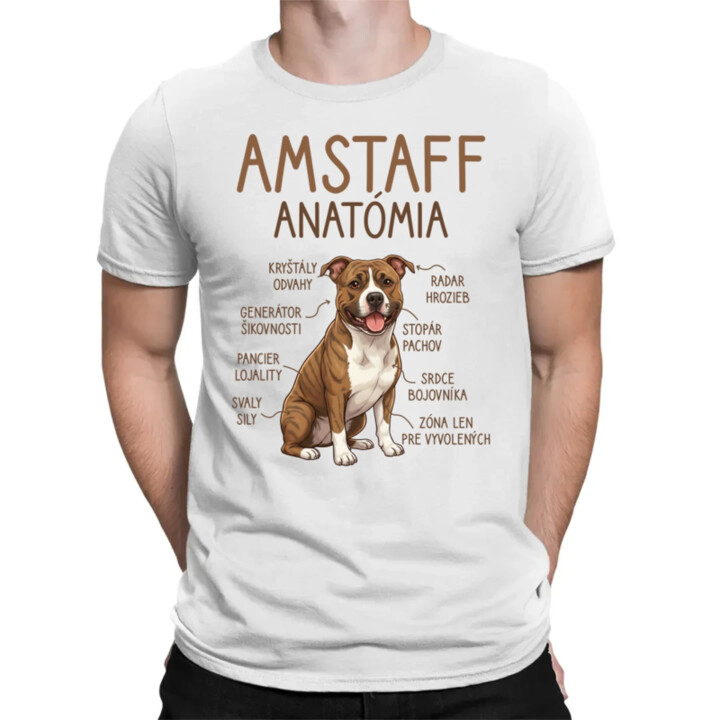 Amstaff anatómia - pánske tričko s potlačou