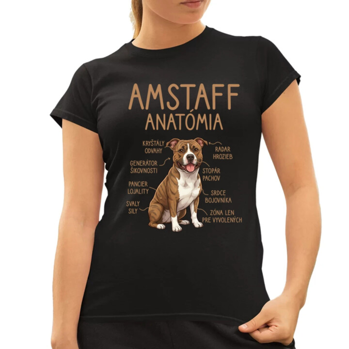 Amstaff anatómia - dámske tričko s potlačou