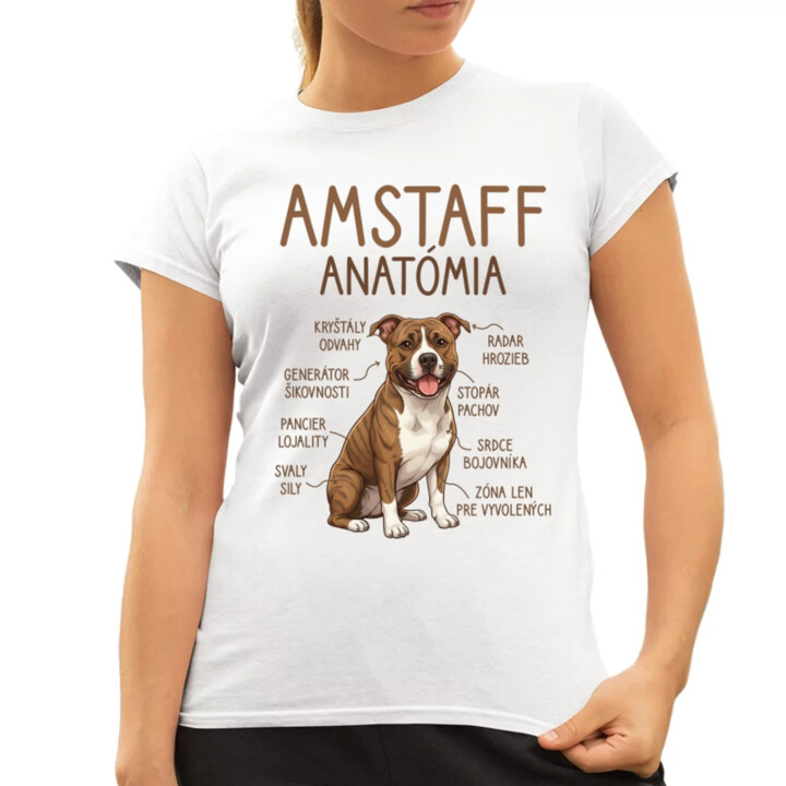 Amstaff anatómia - dámske tričko s potlačou