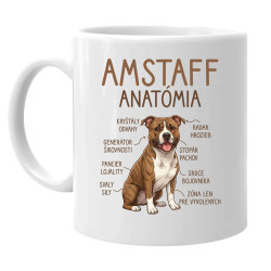 Amstaff anatómia - keramický hrnček s potlačou
