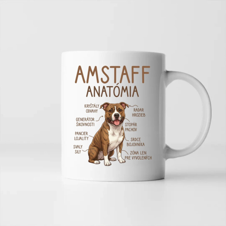 Amstaff anatómia - keramický hrnček s potlačou