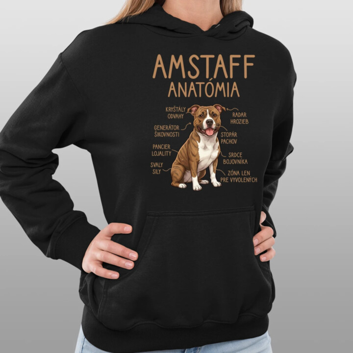 Amstaff anatómia  - dámska mikina s potlačou