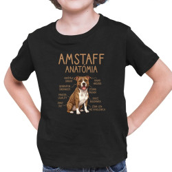 Amstaff anatómia - detské tričko s potlačou