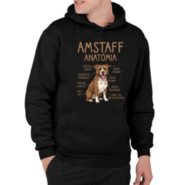 Amstaff anatómia  - pánska mikina s potlačou