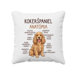 Kokeršpaniel – anatómia - vankúš s potlačou