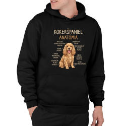 Kokeršpaniel – anatómia  - pánska mikina s potlačou
