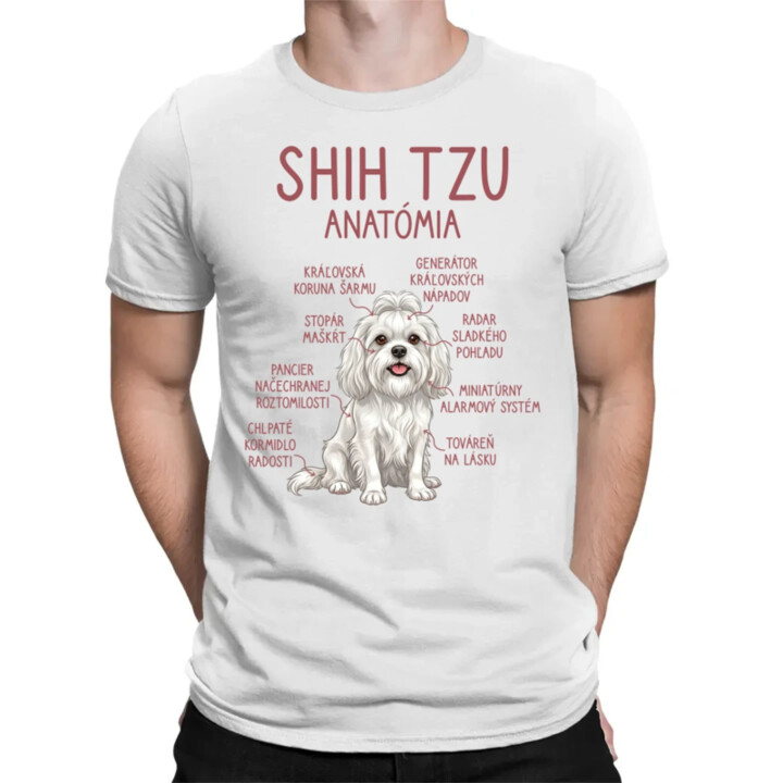 Shih Tzu – anatómia - pánske tričko s potlačou