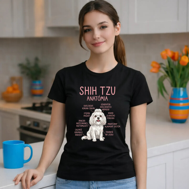 Shih Tzu – anatómia - dámske tričko s potlačou