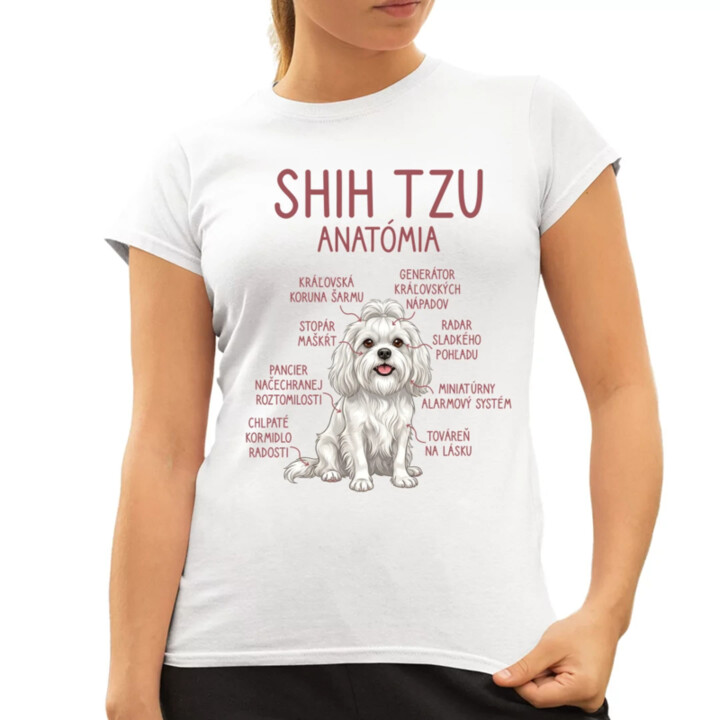 Shih Tzu – anatómia - dámske tričko s potlačou