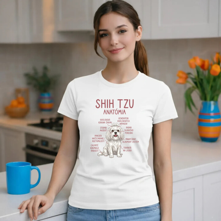 Shih Tzu – anatómia - dámske tričko s potlačou