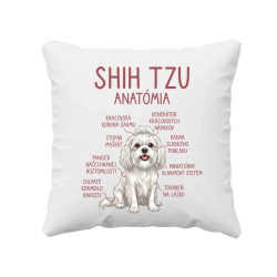 Shih Tzu – anatómia - vankúš s potlačou
