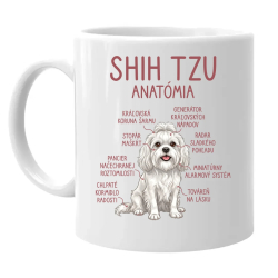 Shih Tzu – anatómia - keramický hrnček s potlačou