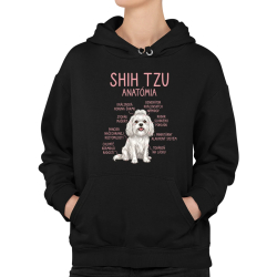 Shih Tzu – anatómia  - dámska mikina s potlačou